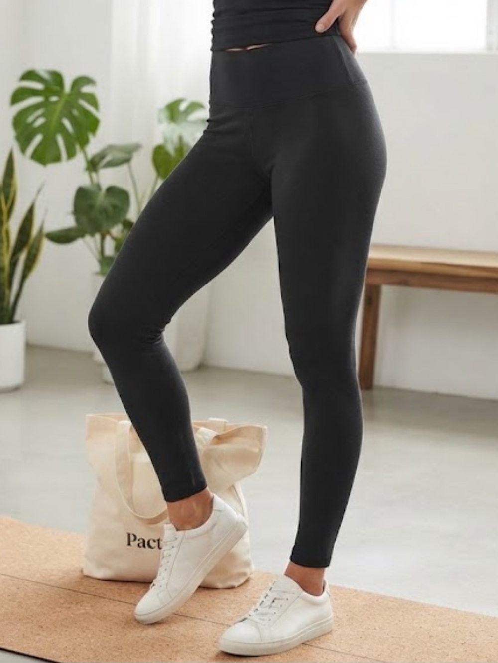 Pact Organic Cotton Black Leggings Size M Earth's Favorite Clothing Athleisure
